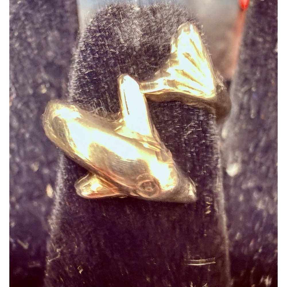 Size 4 VTG Mexican sterling silver 925 handmade dolphin band ring Taxco